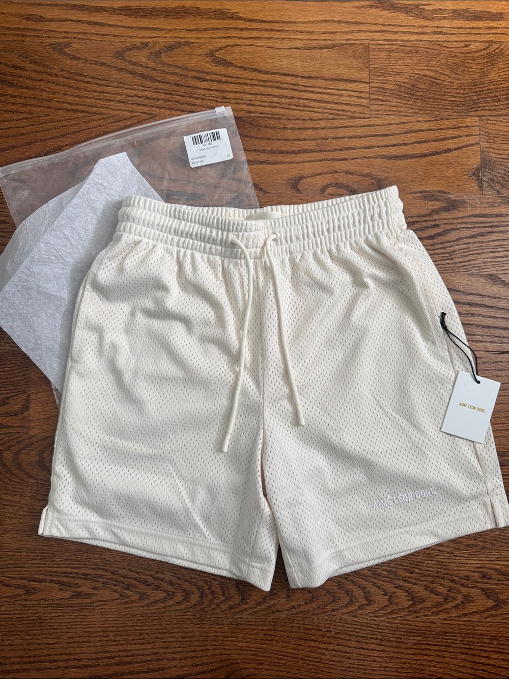 Aime Leon Dore Cream Mesh Athletic Shorts